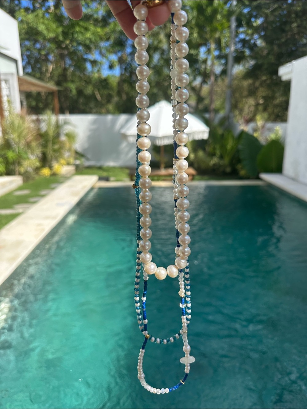 8mm stunning creamy South Sea Pearls. Handmade and knotted. Made in Bali.